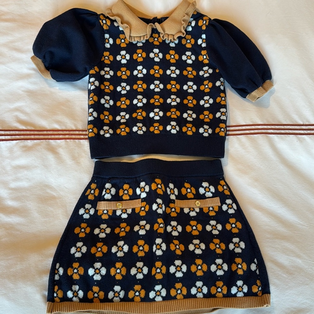 Janie and Jack sweater / skirt set. Sizes 12 (top) and 10 (skirt)
